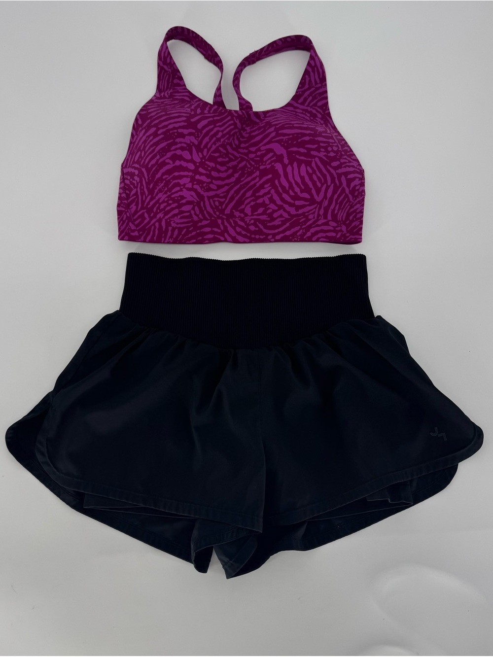 Athleta Magenta Patterned Sports Tank with Black High-Waist Skort Joylab Set M